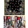 CIVENCHY 90x90cm Luxury Silk Scarf in 100% Mulberry Silk – Elegant Fringe Design, High-End Fashion Accessory