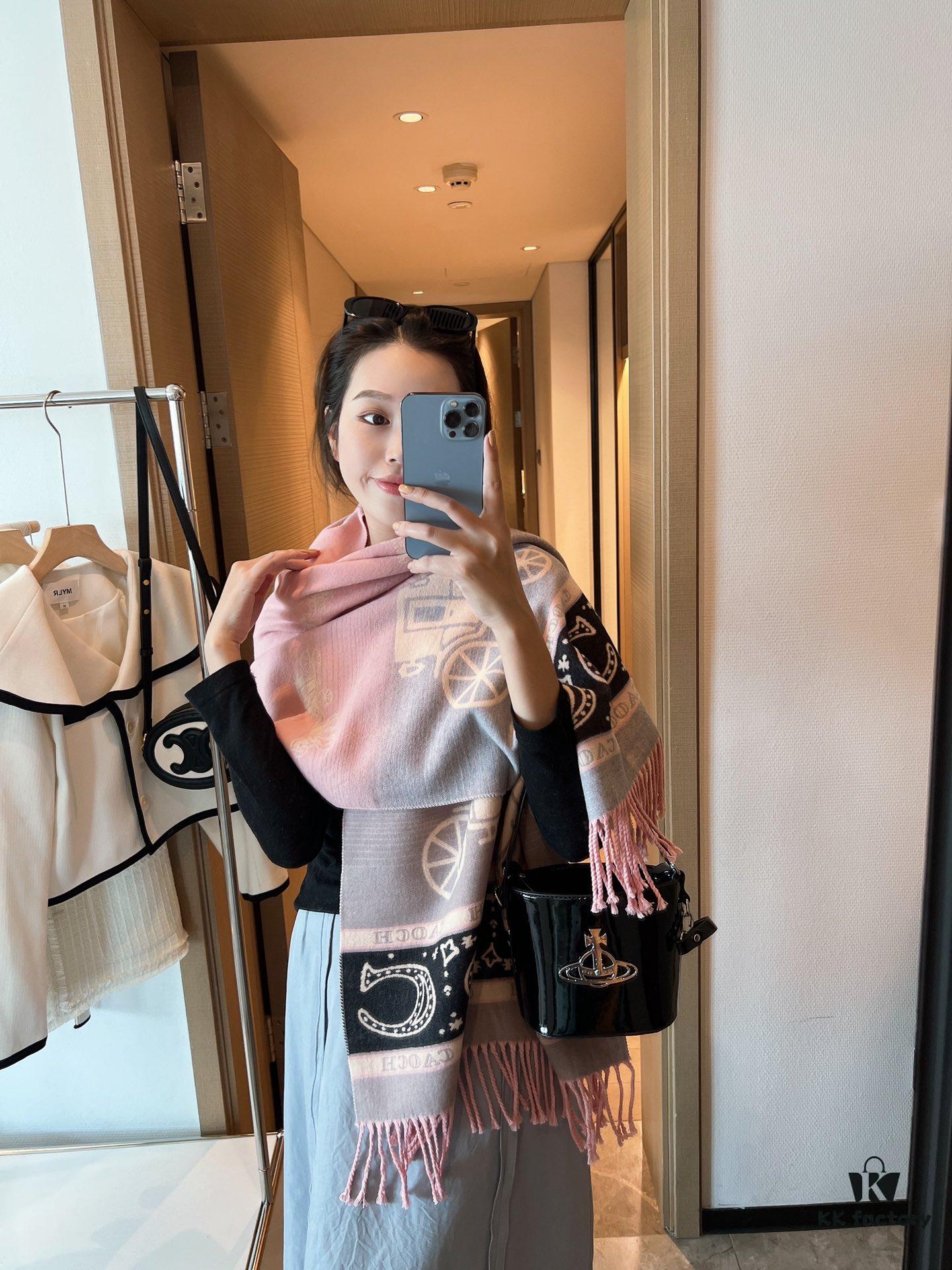 Coach Carriage Gradient Scarf with Floral Pattern