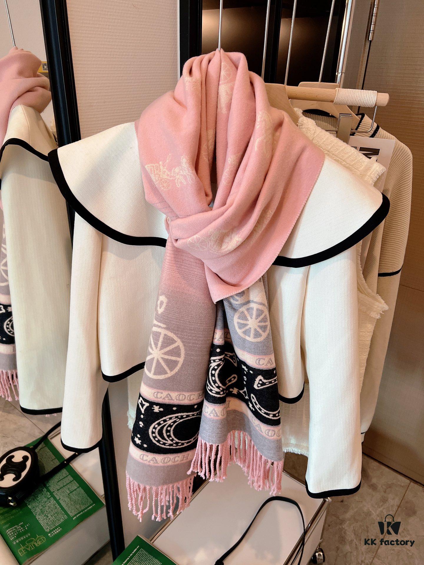 Coach Carriage Gradient Scarf with Floral Pattern