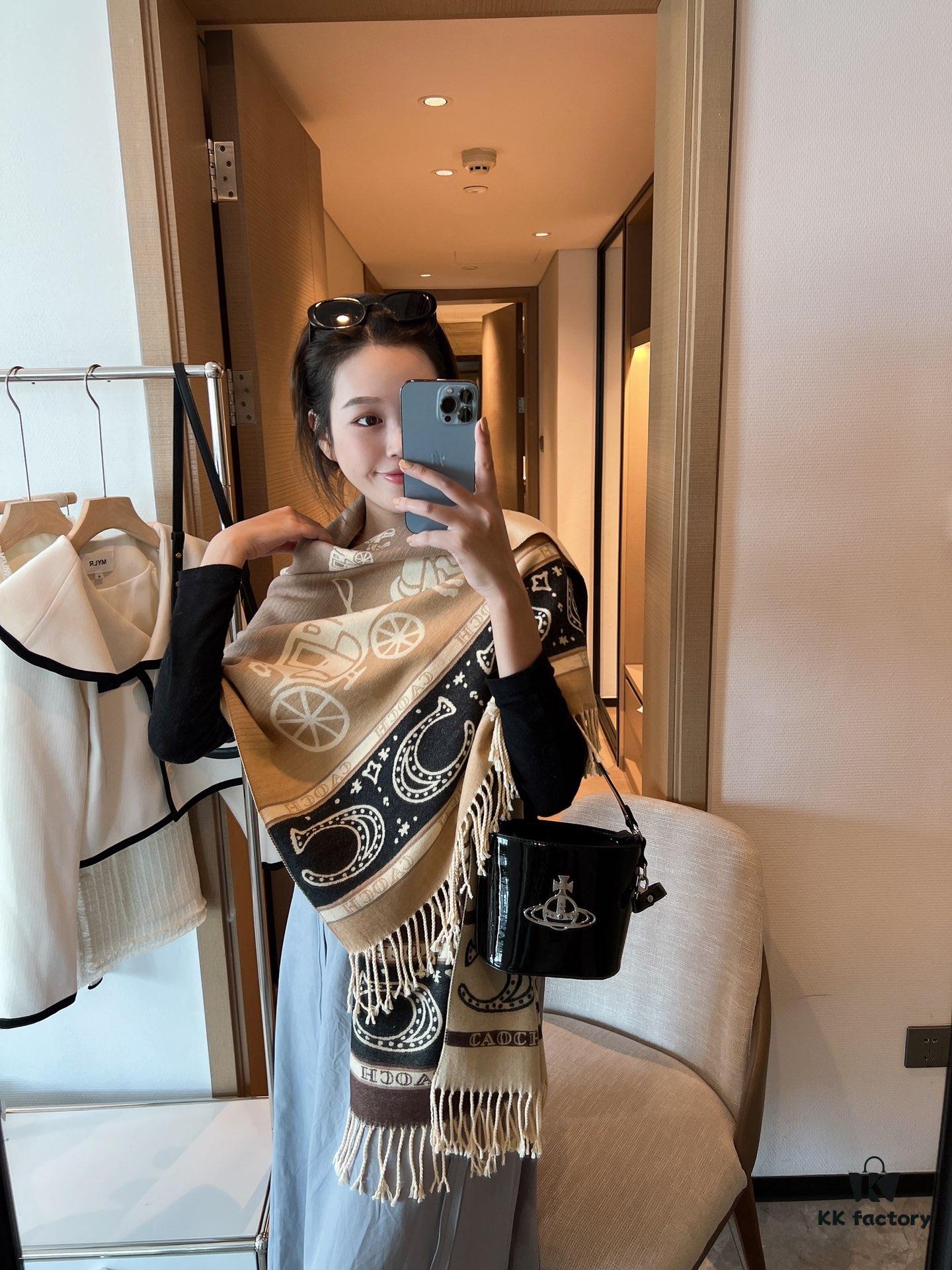 Coach Carriage Gradient Scarf with Floral Pattern