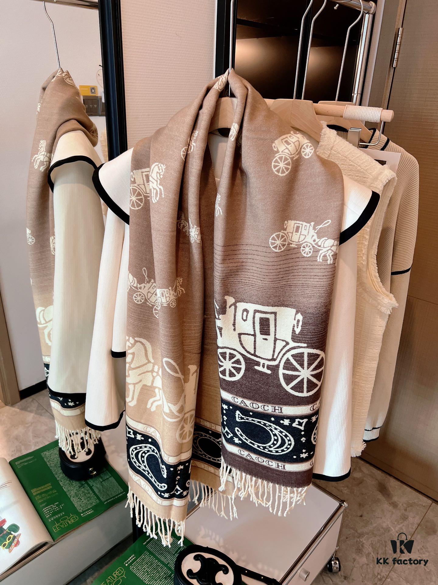 Coach Carriage Gradient Scarf with Floral Pattern