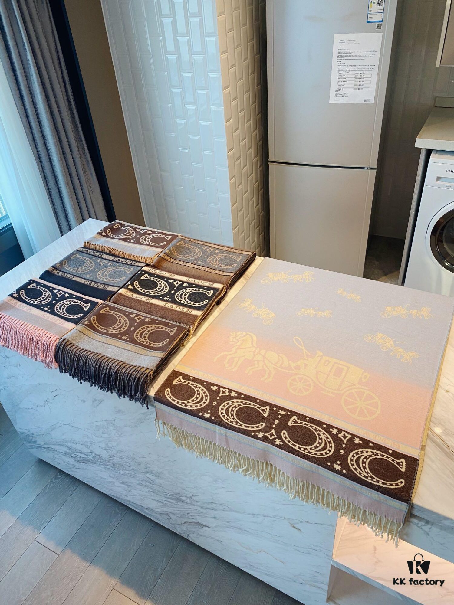 Coach Carriage Gradient Scarf with Floral Pattern