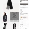 LV Latest Black and Gray Men's Cashmere Scarf with Two-Tone Design