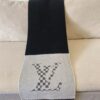 LV Latest Black and Gray Men's Cashmere Scarf with Two-Tone Design