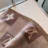 Plush Velvet LV Monogram Scarf in Soft Pink and White - 100% Wool, 180x60 cm