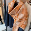 Plush Velvet LV Monogram Scarf in Soft Pink and White - 100% Wool, 180x60 cm