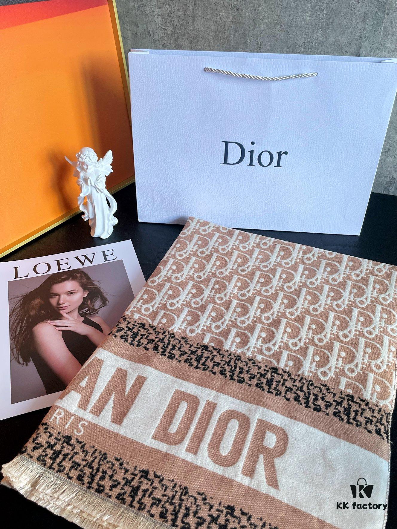 Dior Five-star Patchwork Scarf Khaki