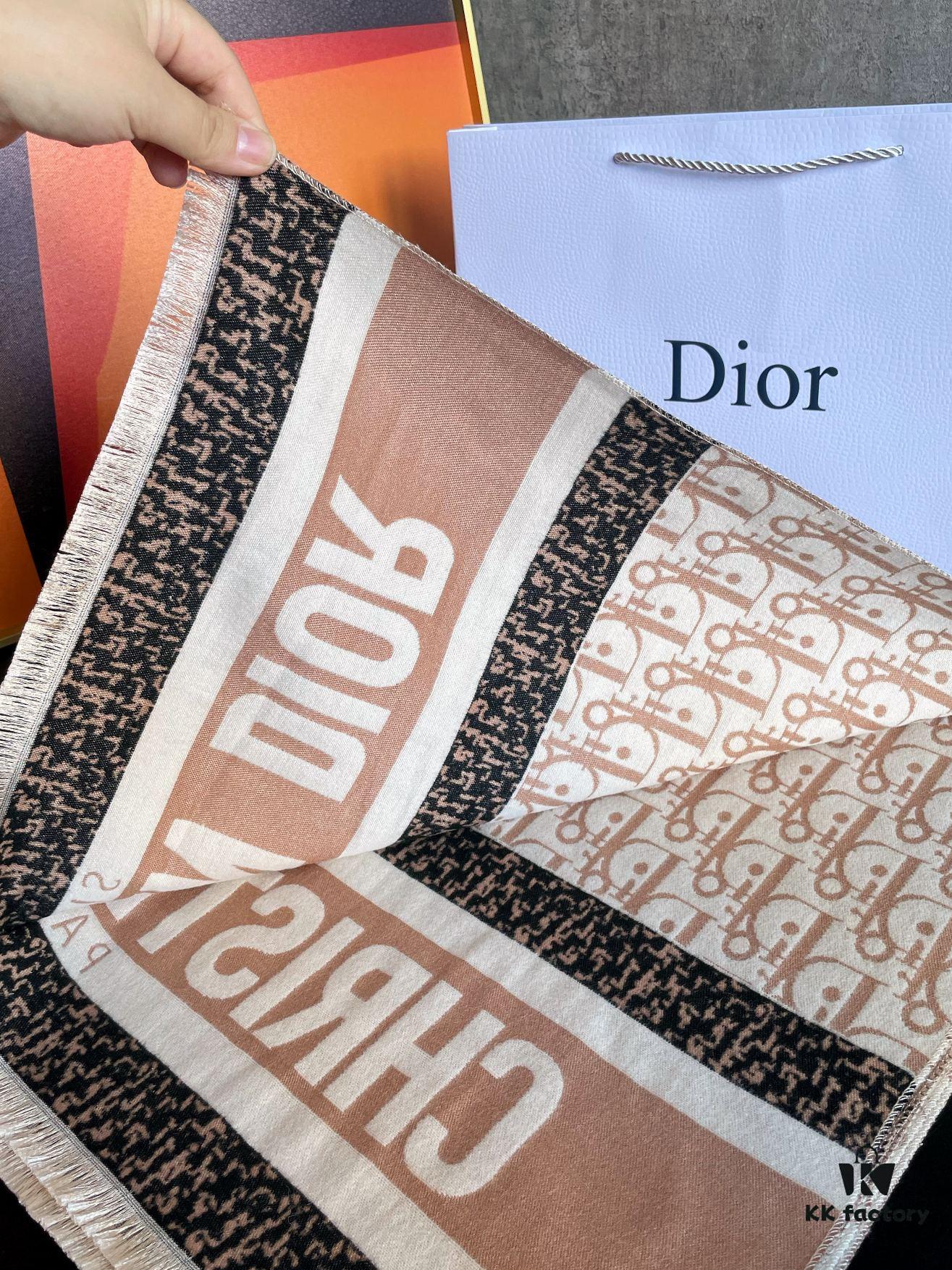 Dior Five-star Patchwork Scarf Khaki