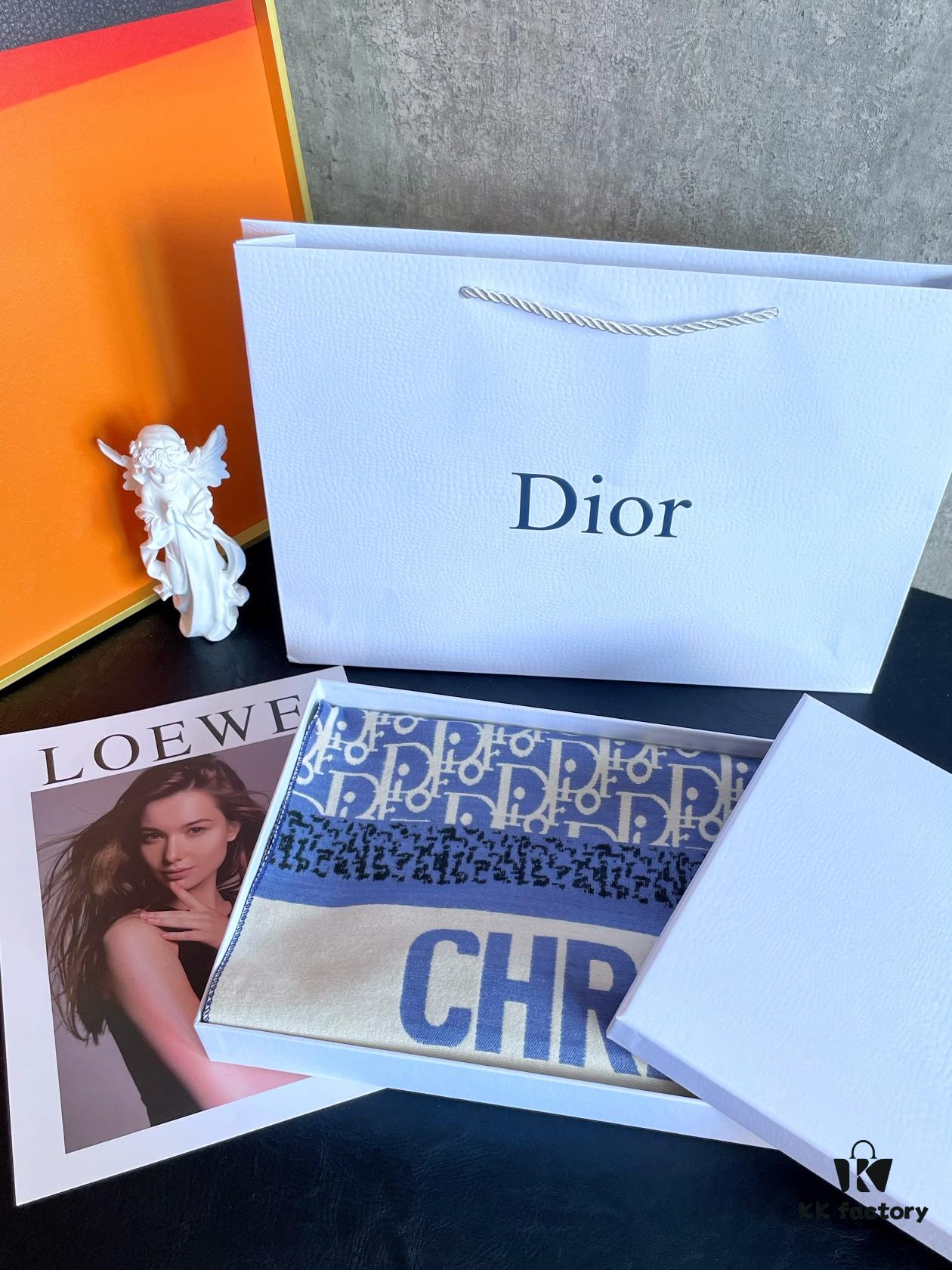 Dior Blue Five-Star Patchwork Scarf