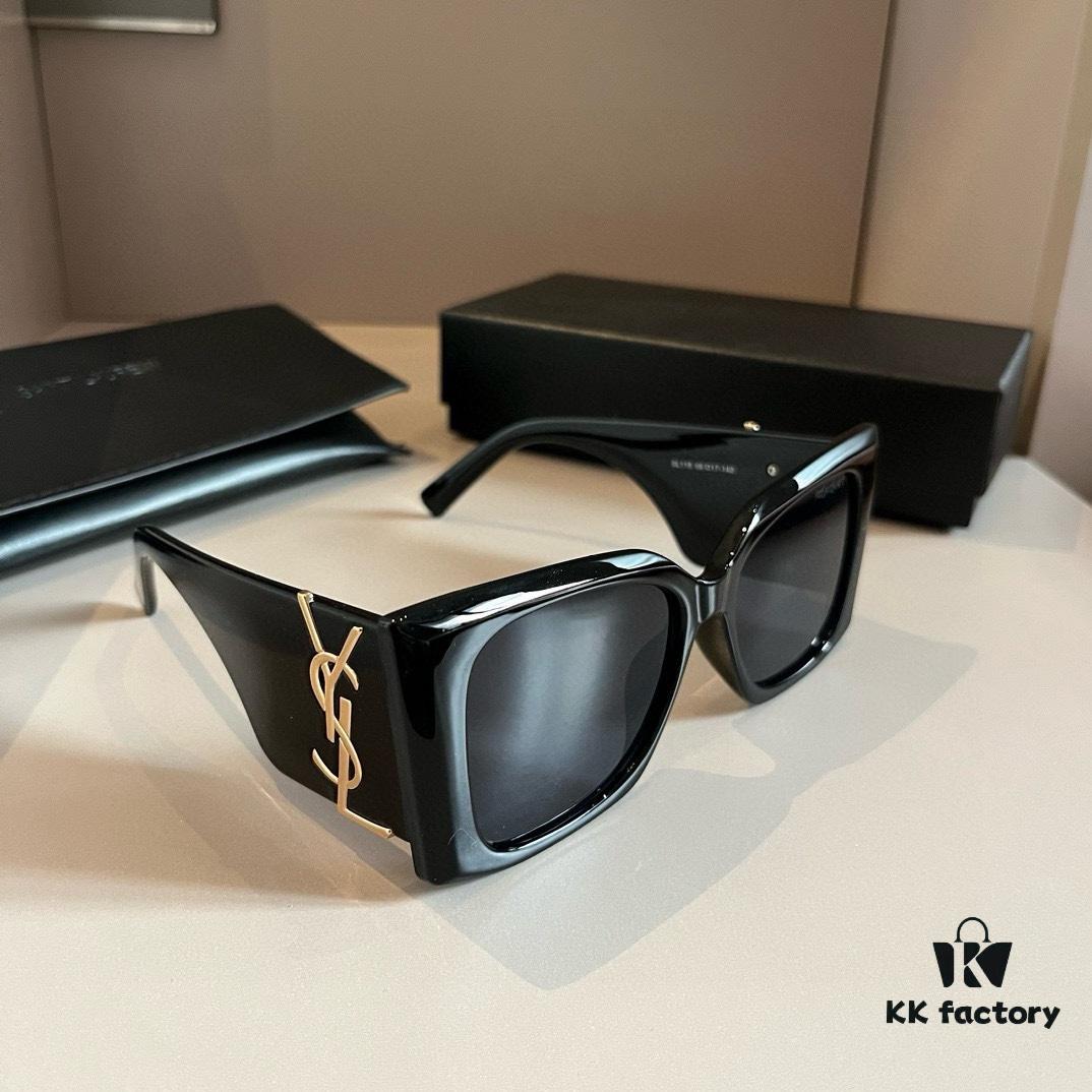 YSL Saint Laurent Sunglasses, absolutely in love, the aura when worn is perfectly on point, greatly slimming the face, large frame yet surprisingly lightweight, with just the right temple curvature for a comfortable, feather-light fit!