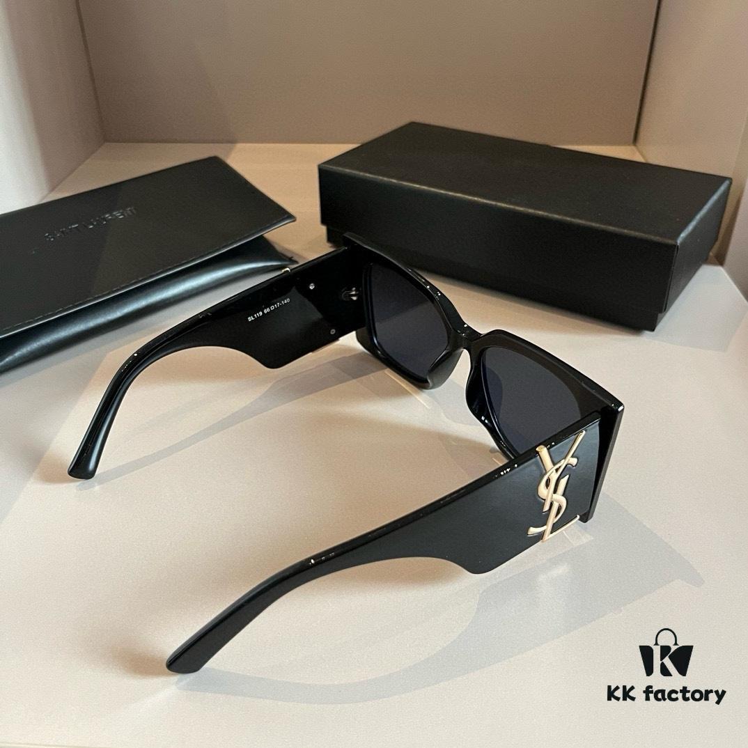 YSL Saint Laurent Sunglasses, absolutely in love, the aura when worn is perfectly on point, greatly slimming the face, large frame yet surprisingly lightweight, with just the right temple curvature for a comfortable, feather-light fit!