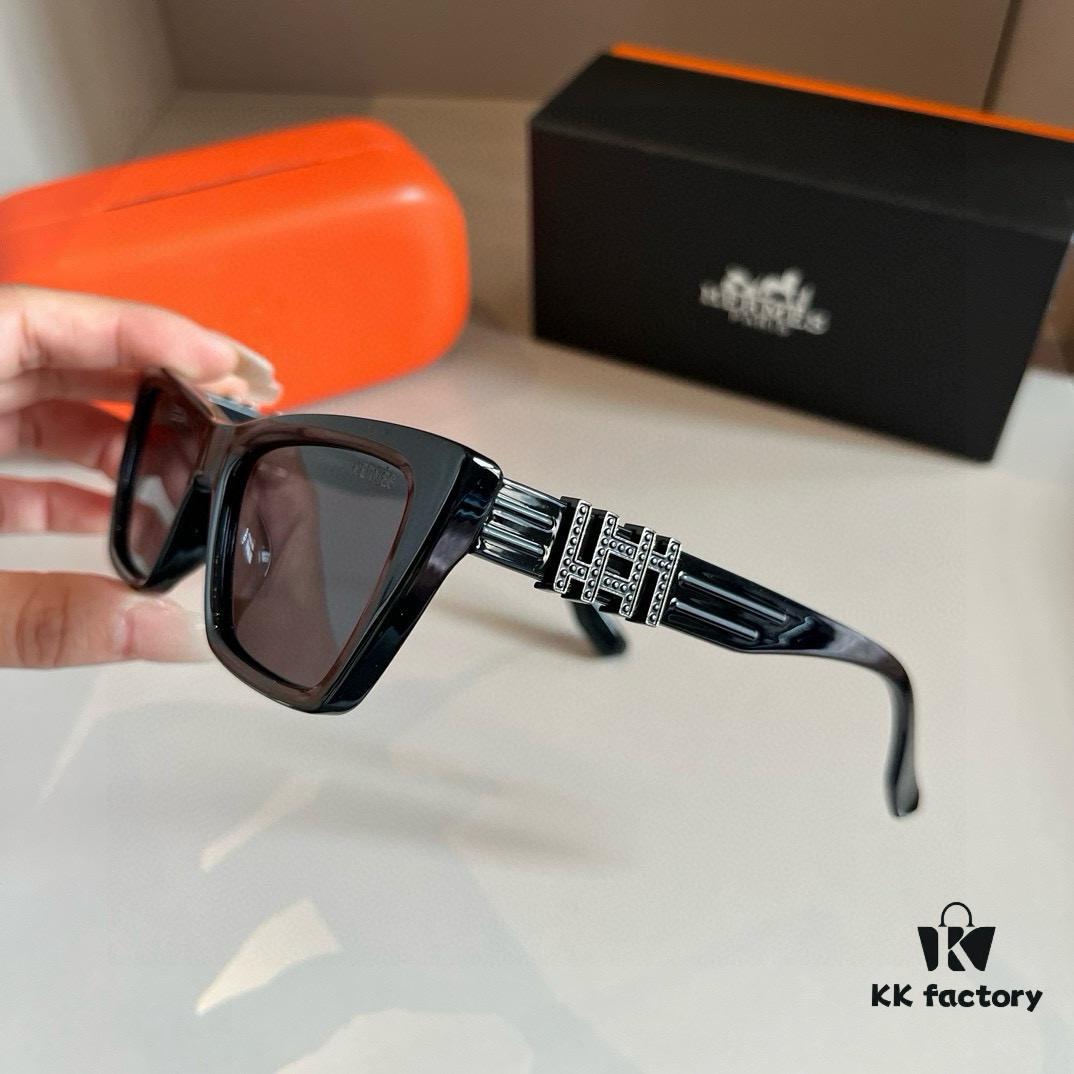 2024 Hermès New Arrival Sunglasses, Polarized Sun Glasses, High-End Stylish Face-Framing UV Protection Eyewear