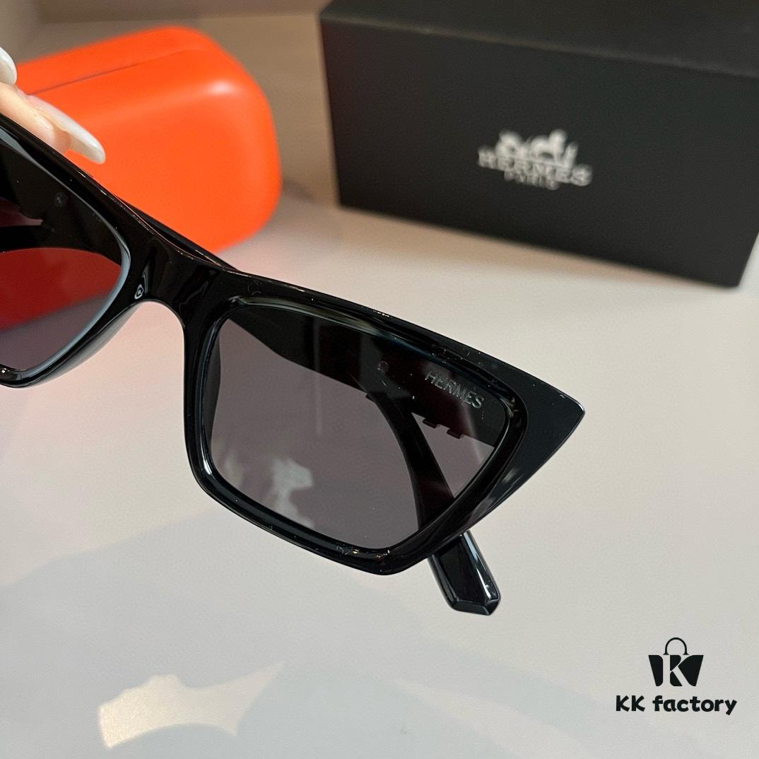 2024 Hermès New Arrival Sunglasses, Polarized Sun Glasses, High-End Stylish Face-Slimming Export Sun Protection Eyewear
