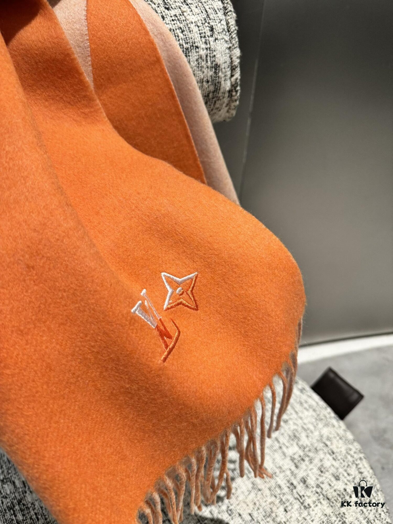 Louis Vuitton Men's Cashmere Scarf - Classic Unisex Design, 100% Cashmere, 30x180 cm