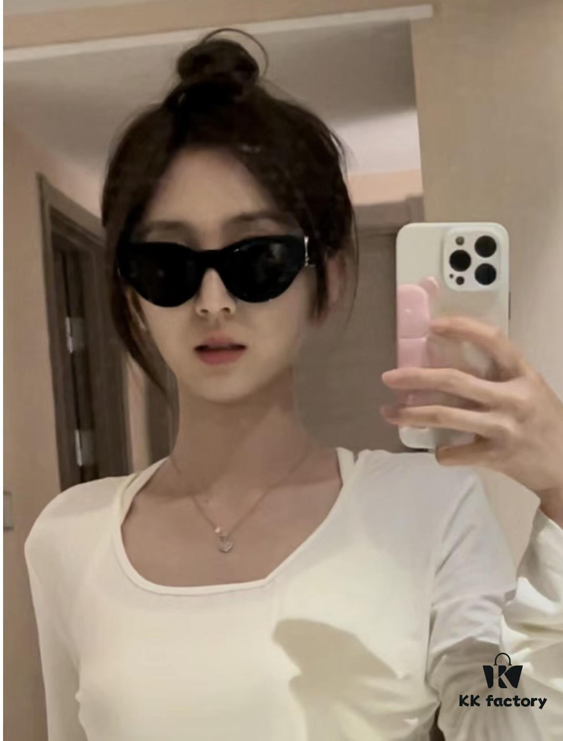 YSL Saint Laurent 2023 New Arrival SLM94 Gold Black Sunglasses