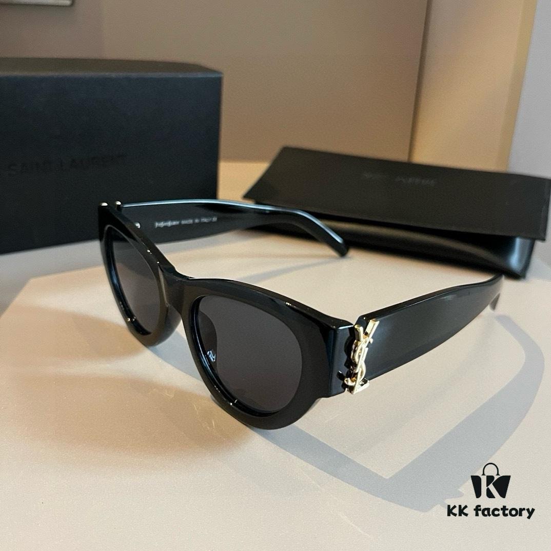 YSL Saint Laurent 2023 New Arrival SLM94 Gold Black Sunglasses