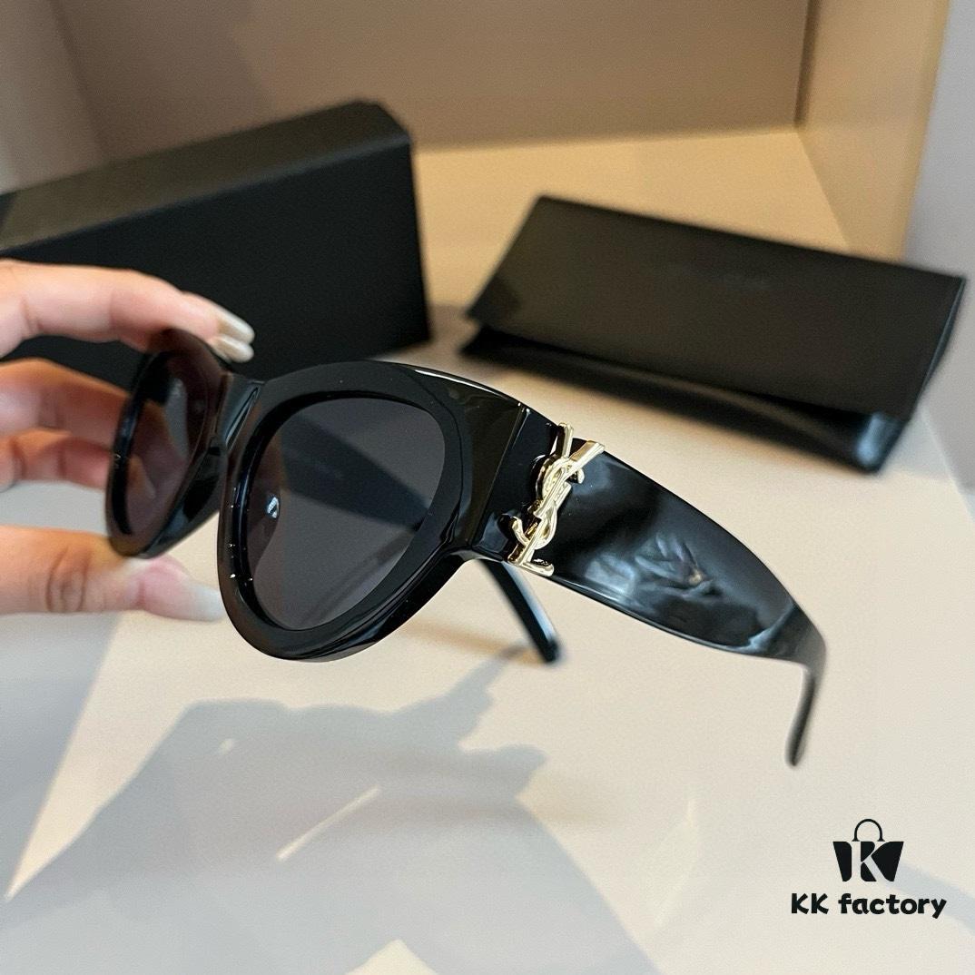 YSL Saint Laurent 2023 New Arrival SLM94 Gold and Black Sunglasses
