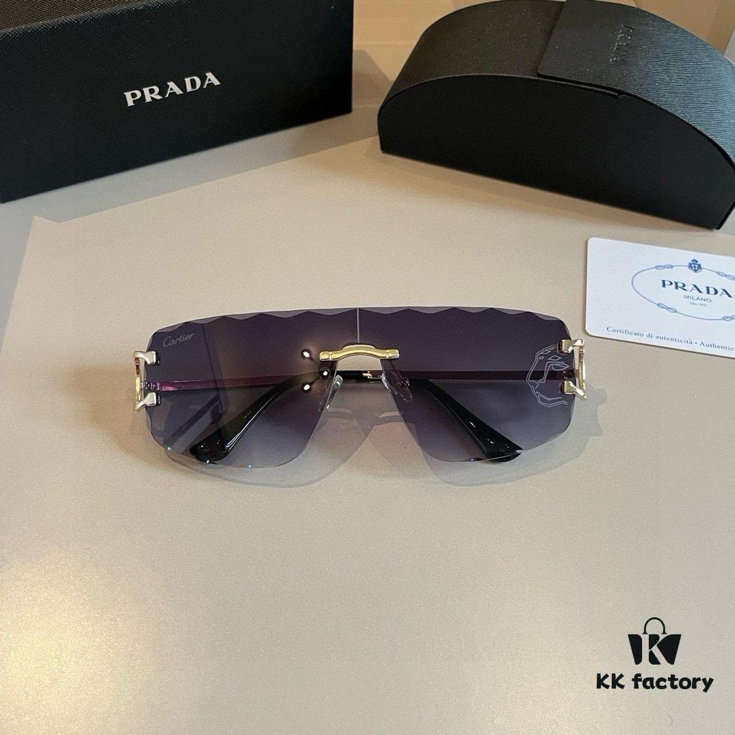 New Cartier Panther Head Sunglasses, Stylish and Versatile, High-End Fashion Eyewear