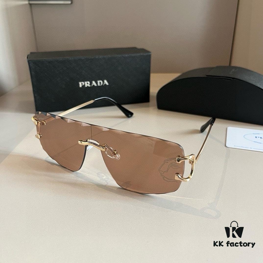 New Cartier Panther Head Sunglasses, Stylish and Versatile Unisex Design with Premium Elegance