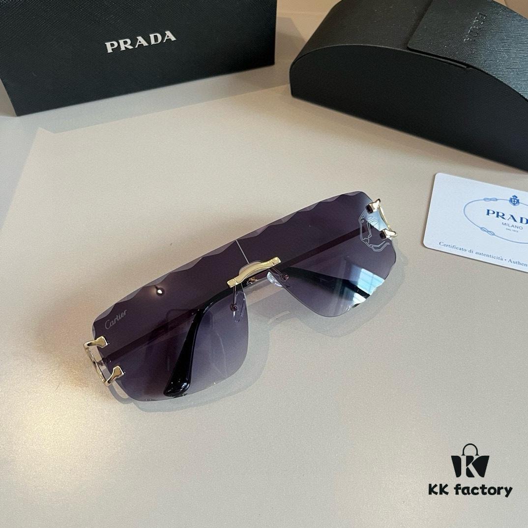 New Cartier Panther Head Sunglasses, Stylish and Versatile Unisex Eyewear with Luxurious Appeal