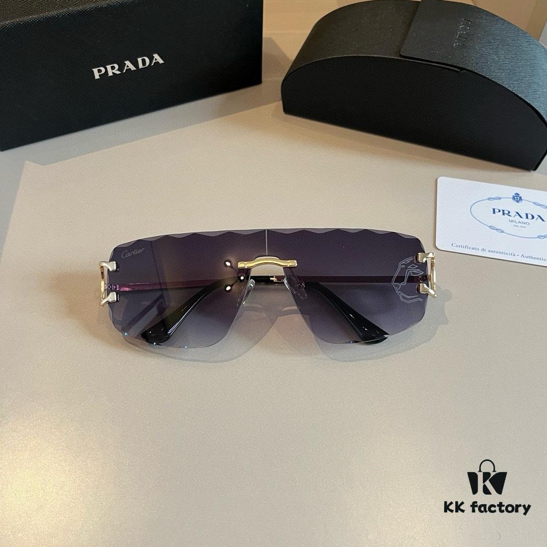 New Cartier Panther Head Sunglasses, Stylish and Versatile Unisex Eyewear with Luxurious Appeal