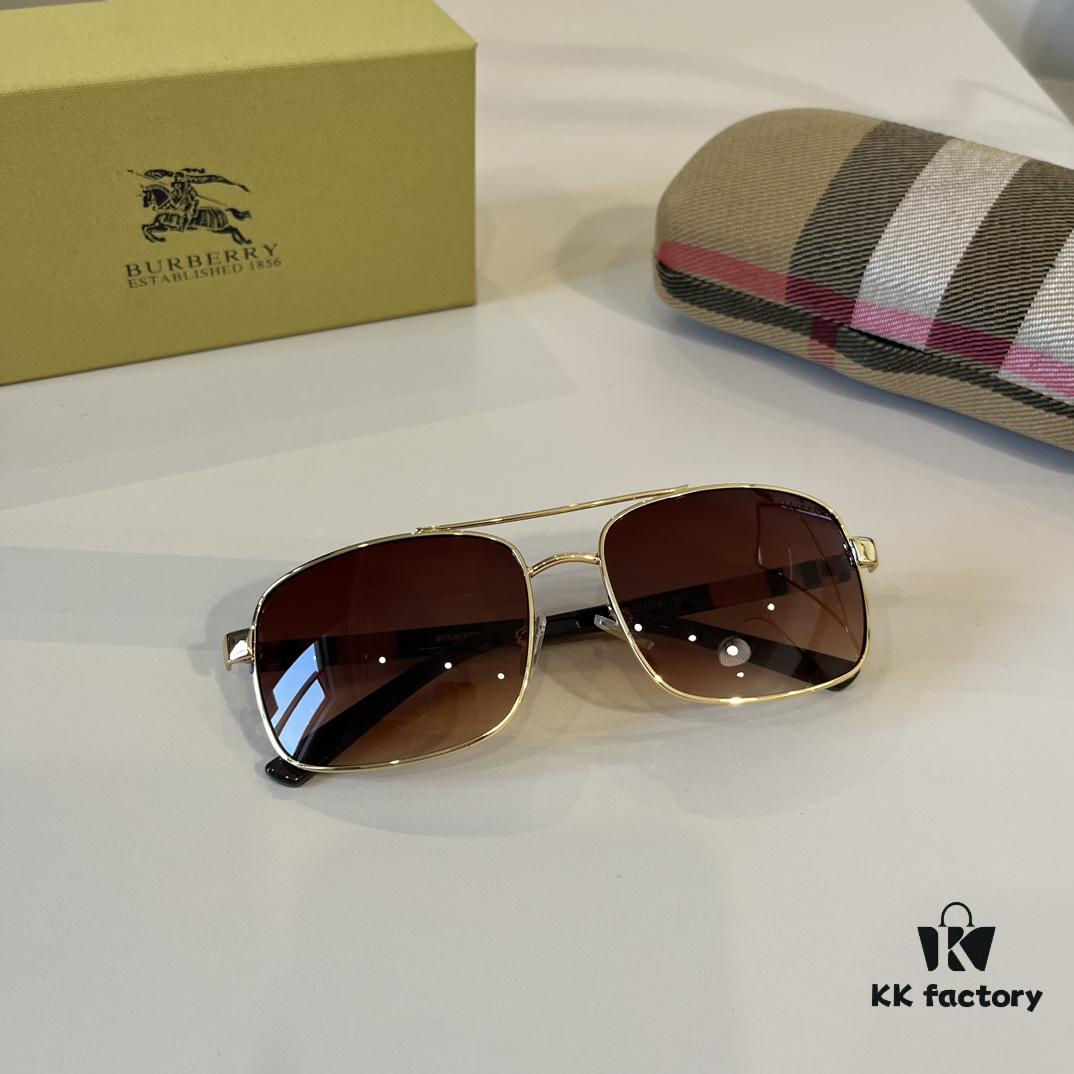 Burberry New One-Piece Aviator Sunglasses, Must-Have Style for Travel, Popularized by Numerous Celebrities, Unisex Sun Glasses