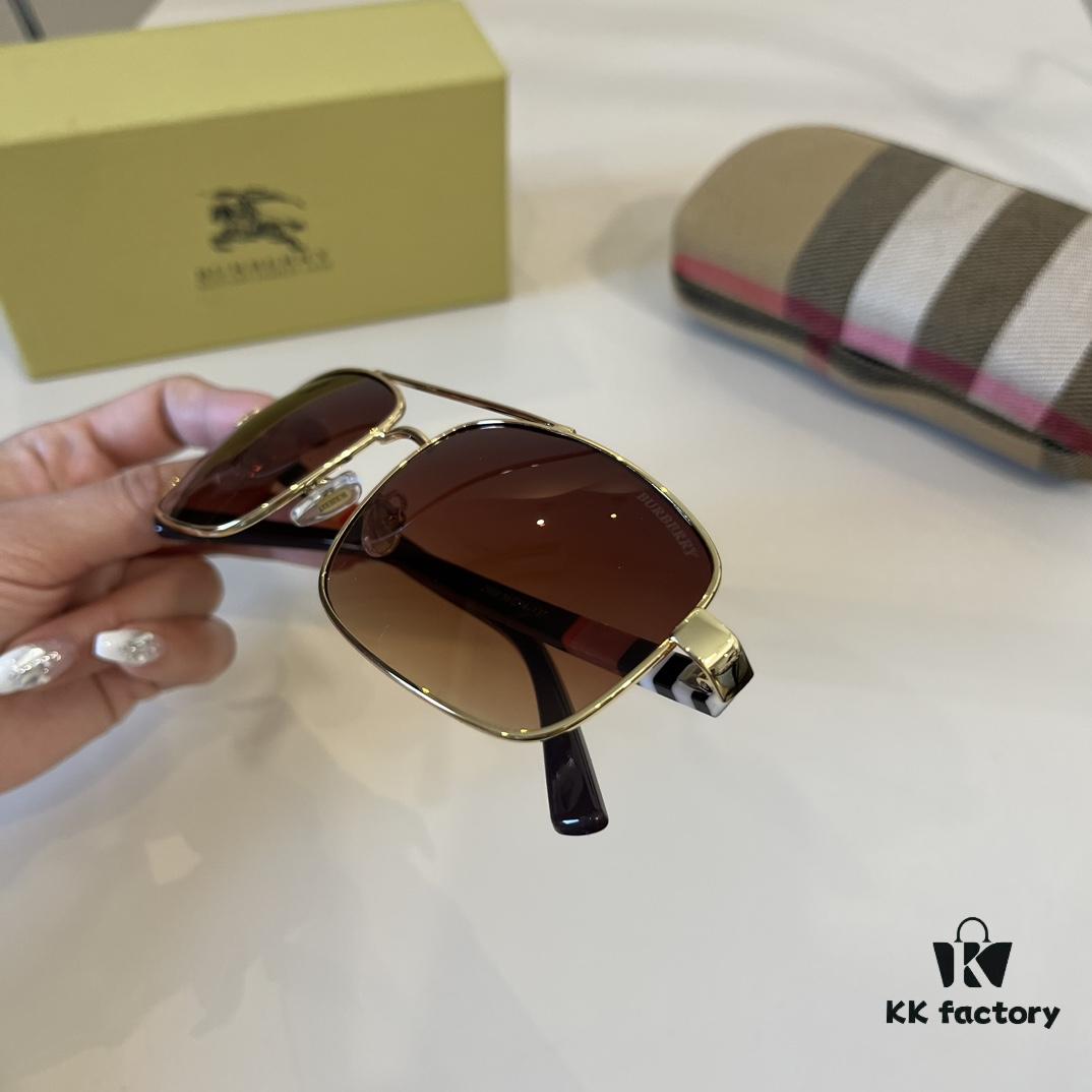 Burberry New One-Piece Aviator Sunglasses, Must-Have Style for Travel, Popularized by Numerous Celebrities, Unisex Sun Glasses