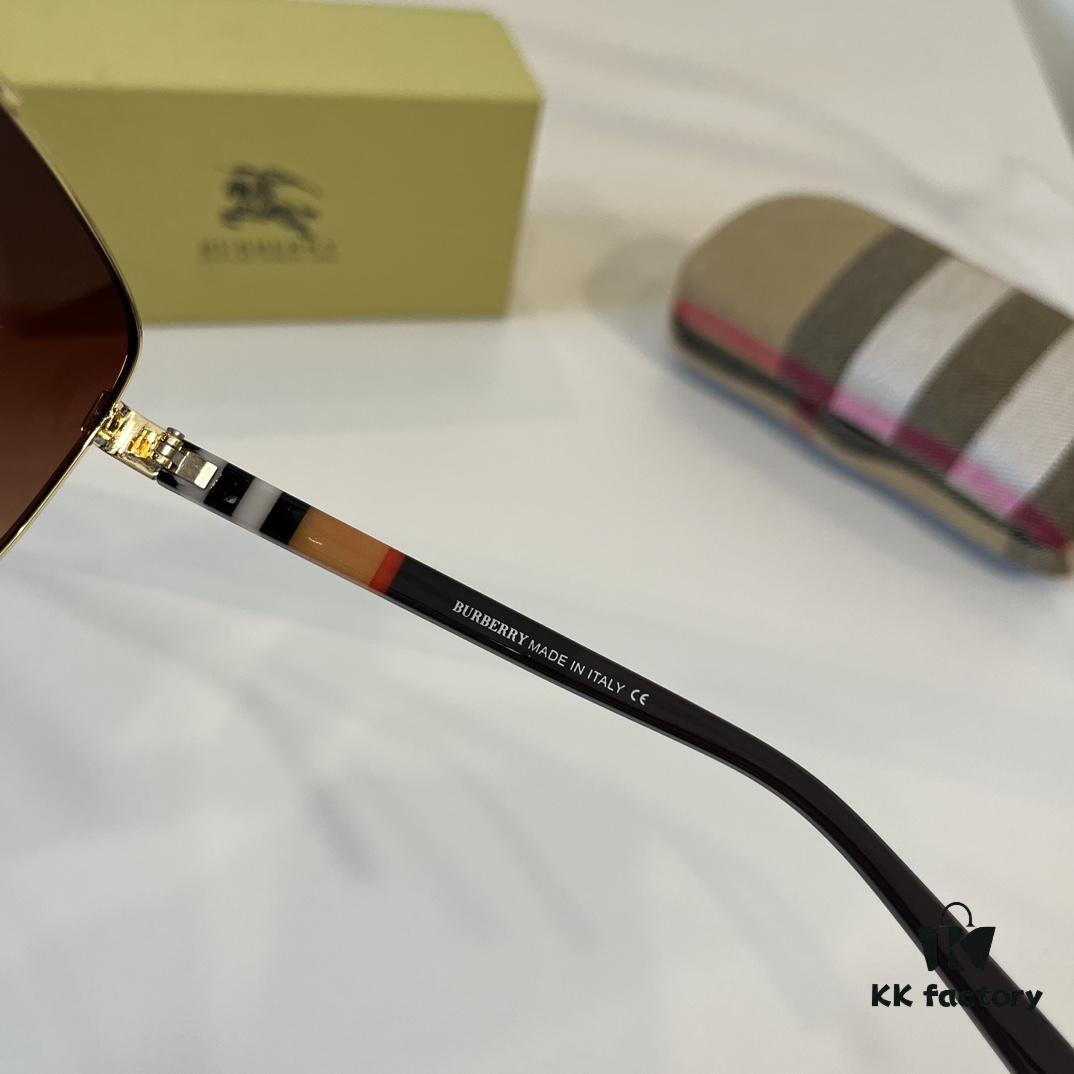 Burberry New One-Piece Aviator Sunglasses, Must-Have Style for Travel, Popularized by Numerous Celebrities, Unisex Sun Glasses