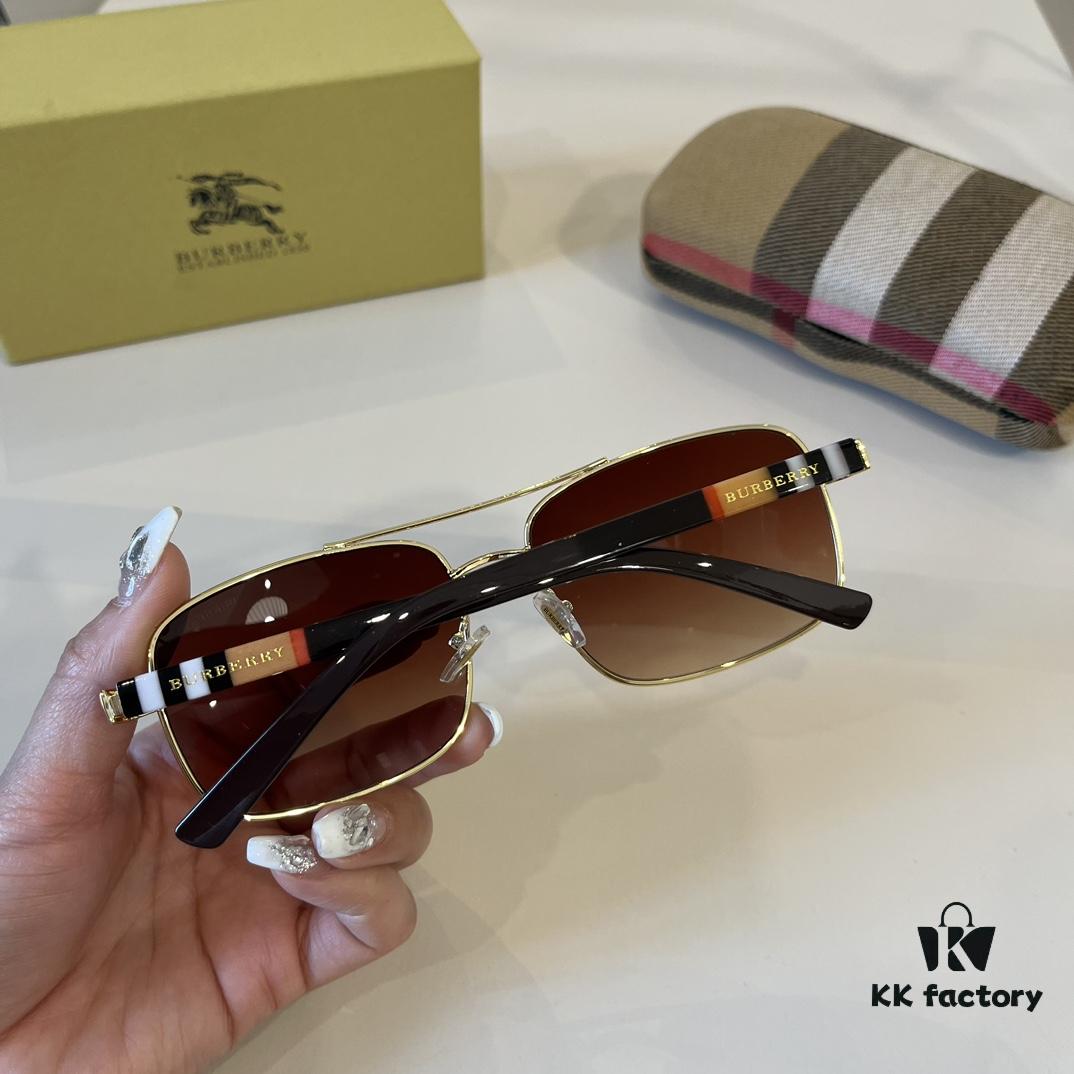 Burberry New One-Piece Aviator Sunglasses, Must-Have Style for Travel, Popularized by Numerous Celebrities, Unisex Sun Glasses