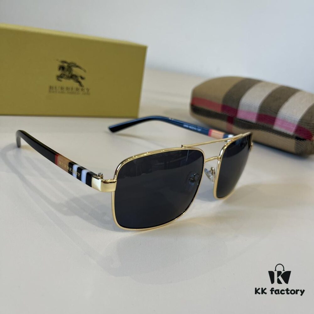 Burberry New One-Piece Aviator Sunglasses, Must-Have Style for Travel, Popularized by Numerous Celebrities, Unisex Sun Glasses