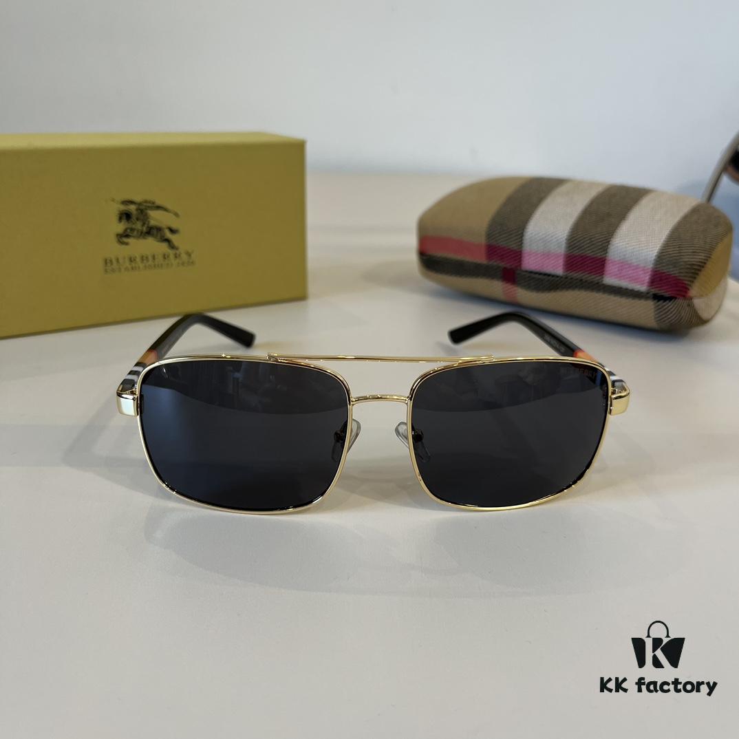 Burberry New One-Piece Aviator Sunglasses, Must-Have Style for Travel, Popularized by Numerous Celebrities, Unisex Sun Glasses