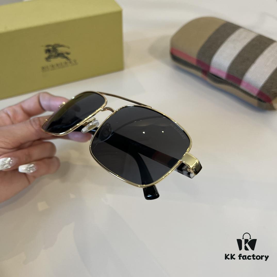 Burberry New One-Piece Aviator Sunglasses, Must-Have Style for Travel, Popularized by Numerous Celebrities, Unisex Sun Glasses