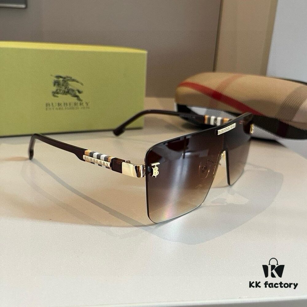 Burberry New One-Piece Pilot Sunglasses, Must-Have for Travel, Celebrity Favorite Unisex Aviator Shades