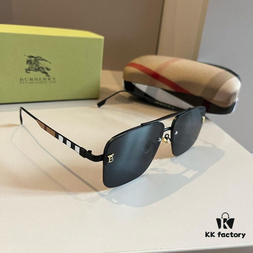 Burberry New One-Piece Aviator Sunglasses, Must-Have Travel Accessory, Popular Unisex Pilot Sun Glasses Worn by Many Celebrities