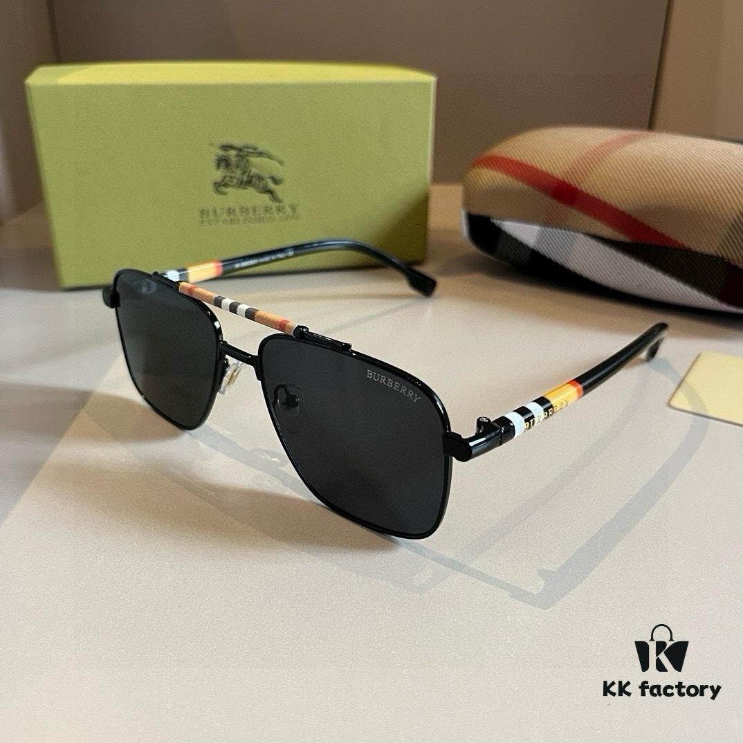 Burberry New One-Piece Pilot Sunglasses, Must-Have Travel Accessory, Popular Unisex Aviator Sun Glasses Worn by Many Celebrities