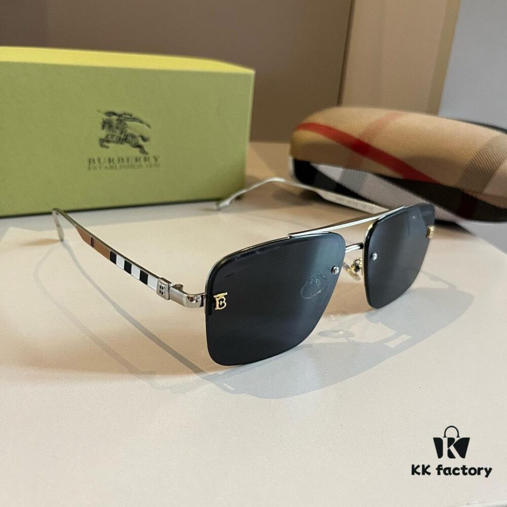 Burberry New One-Piece Aviator Sunglasses, Must-Have Travel Accessory, Popular Unisex Pilot Sun Glasses Worn by Many Celebrities