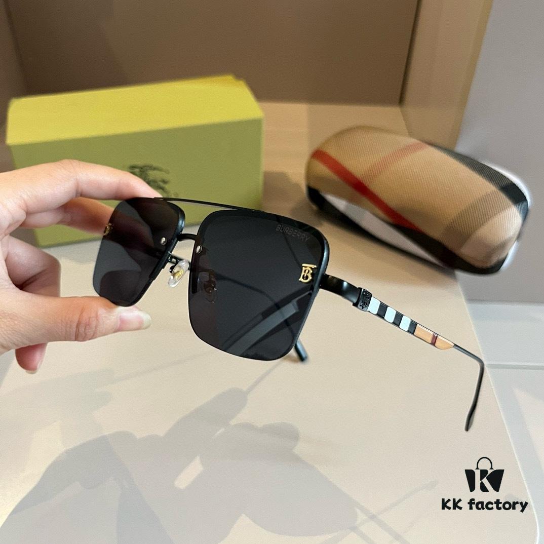 Burberry New One-Piece Aviator Sunglasses, Must-Have Travel Accessory, Popular Unisex Pilot Sun Glasses Worn by Many Celebrities