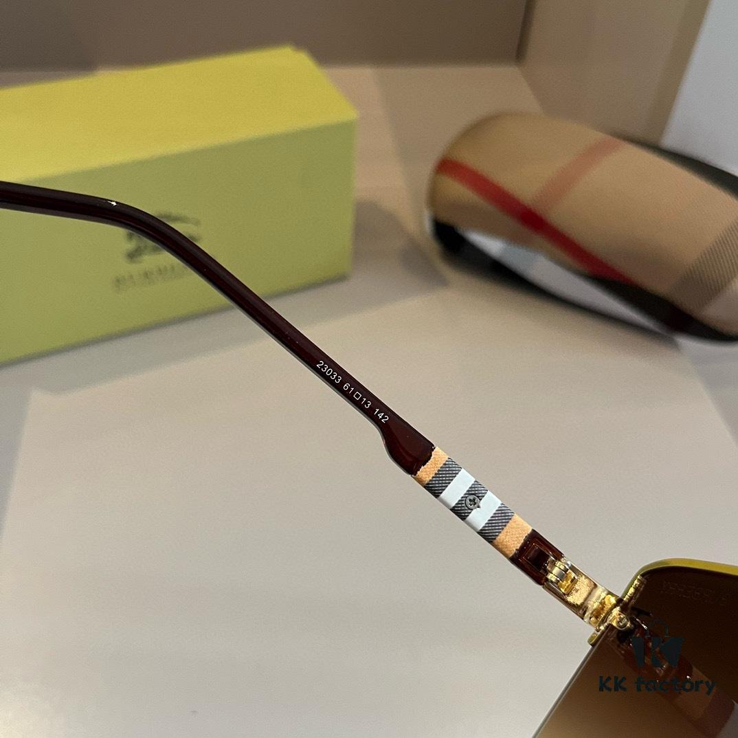 Burberry New One-Piece Pilot Sunglasses, Must-Have Style for Travel, Popularized by Numerous Celebrities, Unisex Sun Glasses Aviator Eyewear