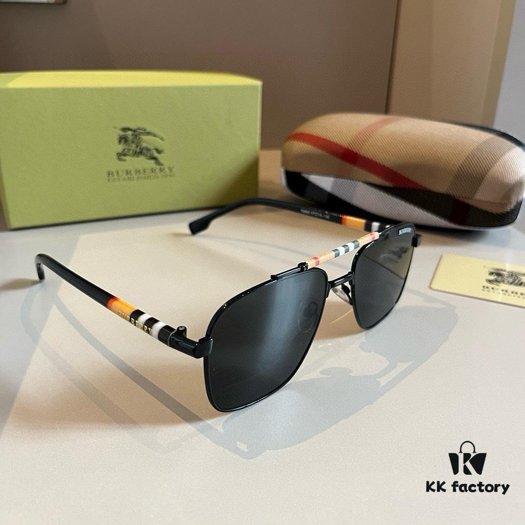 Burberry New One-Piece Pilot Sunglasses, Must-Have Travel Accessory, Popular Unisex Sun Glasses Worn by Many Celebrities