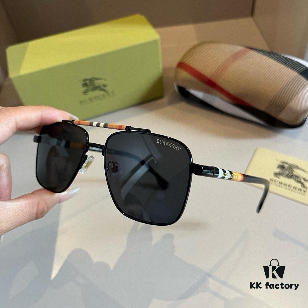 Burberry New One-Piece Pilot Sunglasses, Must-Have Travel Accessory, Popular Unisex Sun Glasses Worn by Many Celebrities