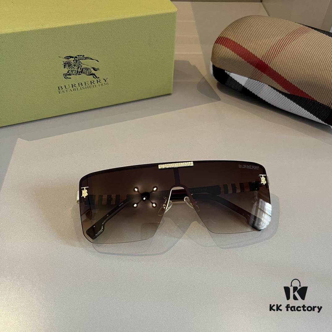 Burberry New One-Piece Pilot Sunglasses, Must-Have Travel Accessory, Popular Unisex Sun Glasses Worn by Many Celebrities