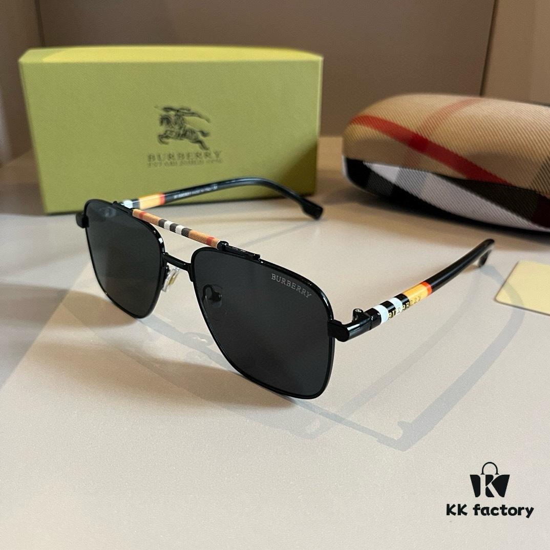 Burberry New One-Piece Pilot Sunglasses, Must-Have Travel Accessory, Popular Among Celebrities, Unisex Sun Glasses