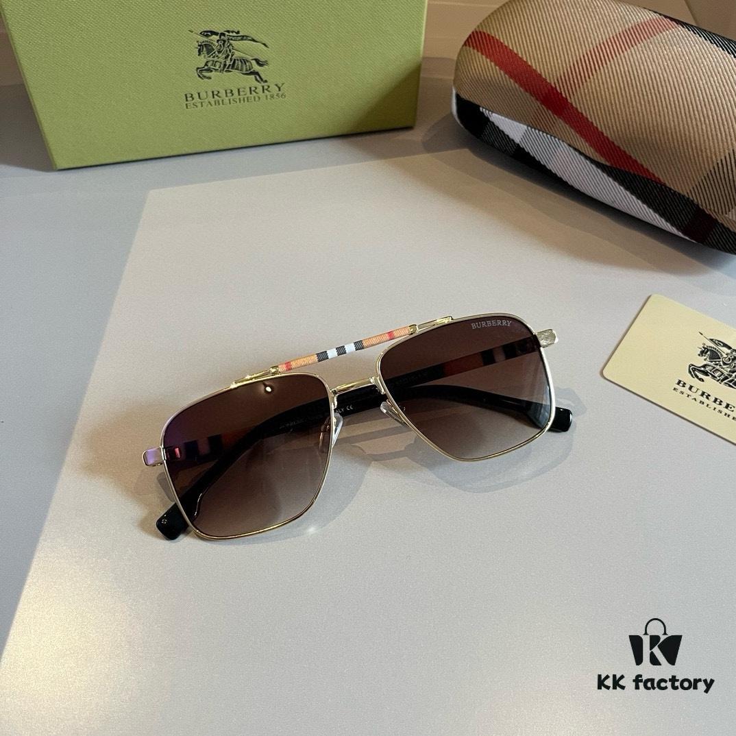 Burberry New One-Piece Pilot Sunglasses, Must-Have Style for Travel, Celebrity Favorite Unisex Sun Glasses