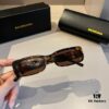 Balenciaga Black-Gold Aviator Sunglasses with Double B Logo
