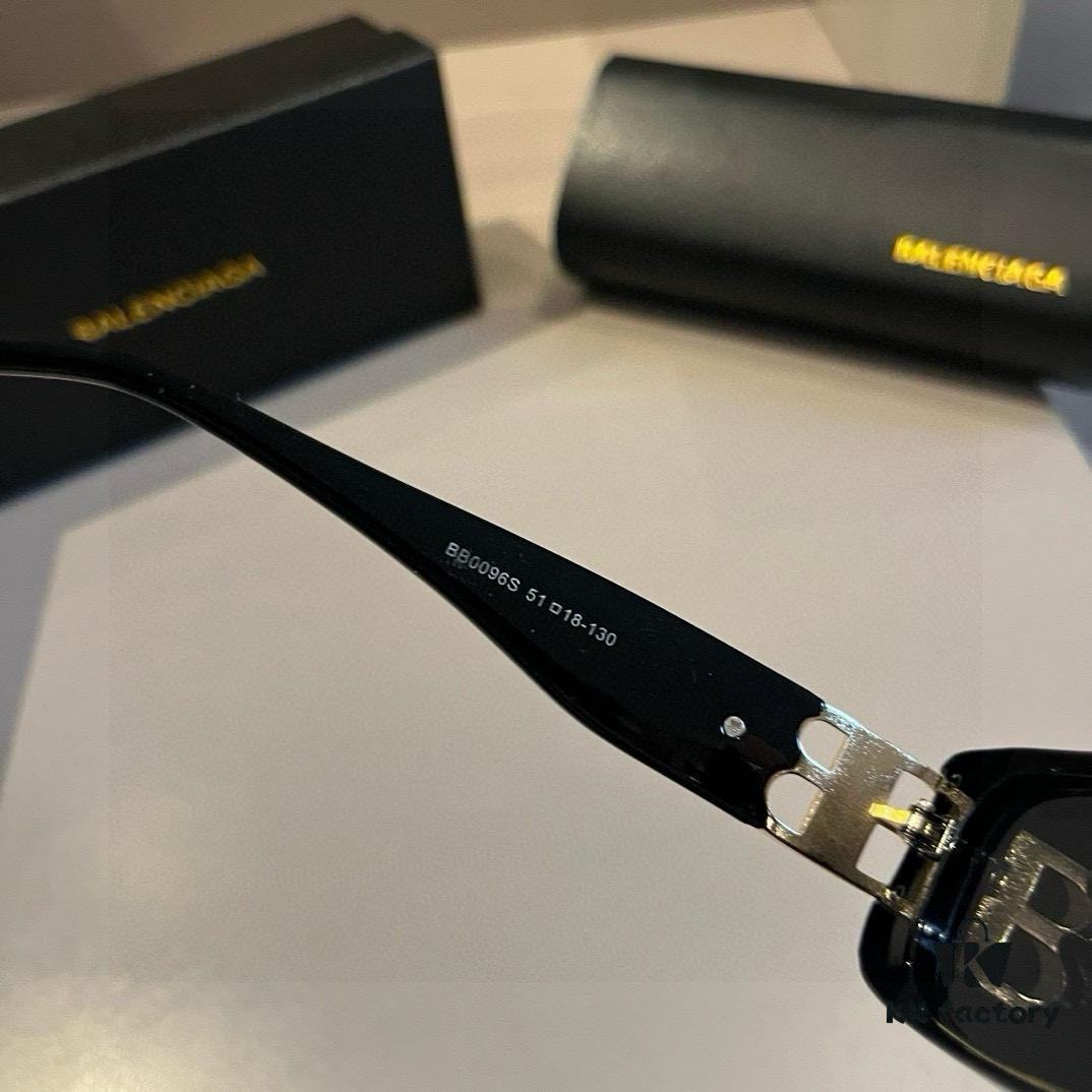 Balenciaga Black and Gold Sunglasses, Lightweight Retro Cat-Eye Frame with Double B Logo