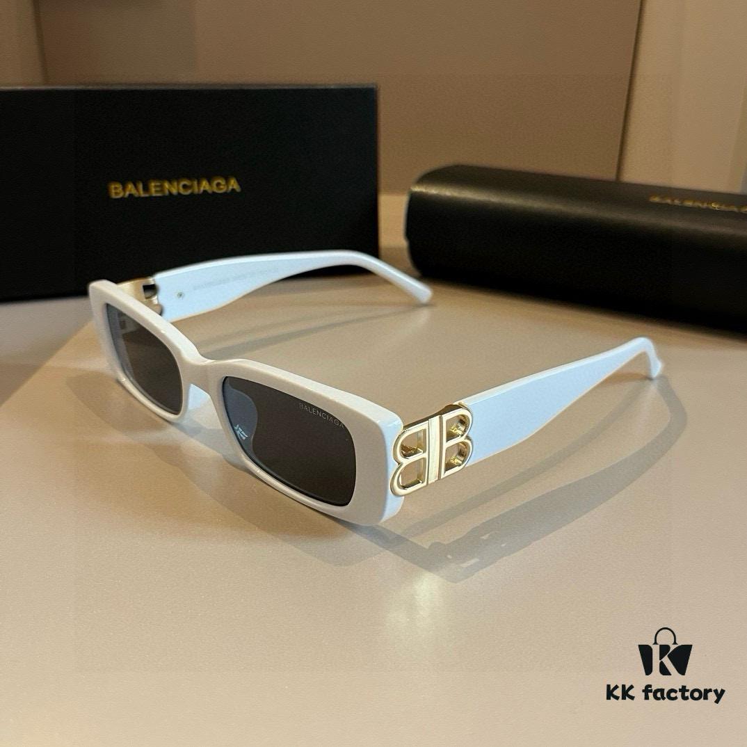 Balenciaga Black and Gold Sunglasses with Double B Logo