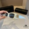 Balenciaga Black and Gold Sunglasses with Double B Logo