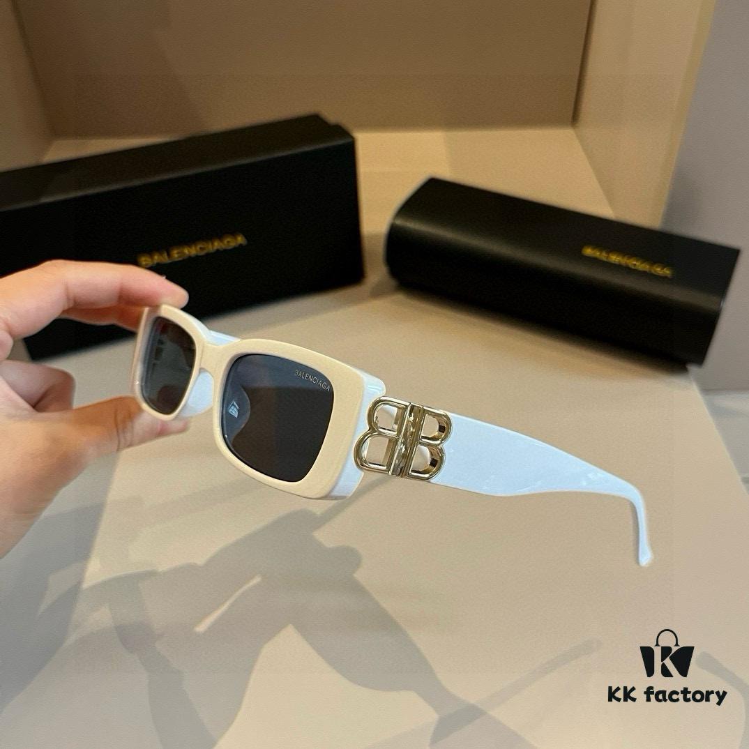 Balenciaga Black and Gold Sunglasses with Double B Logo