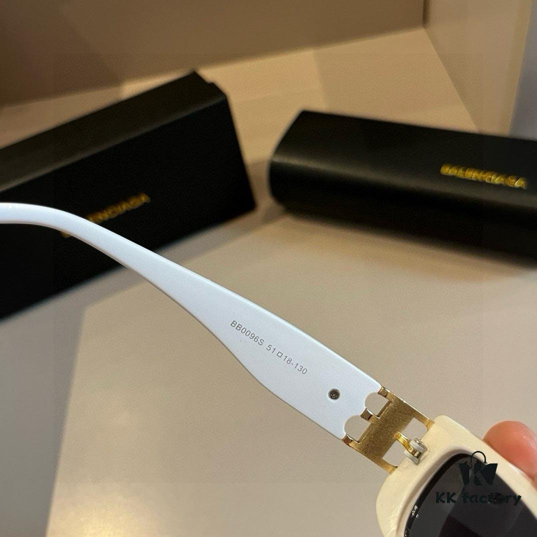 Balenciaga Black and Gold Sunglasses with Double B Logo