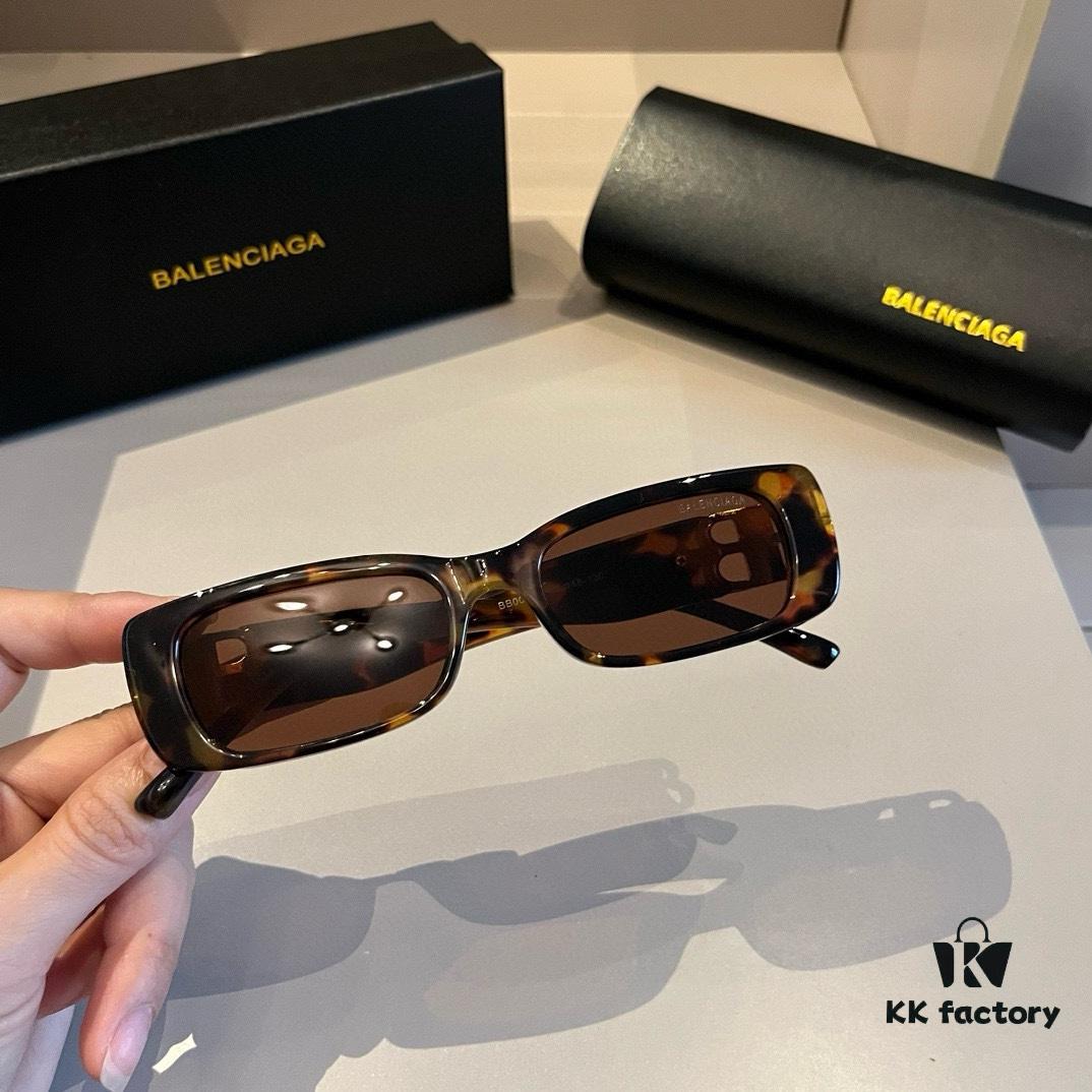 Balenciaga Black-Gold Aviator Sunglasses with Double B Logo